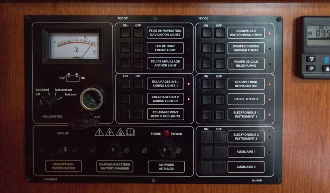 close up of  electrical breaker panel