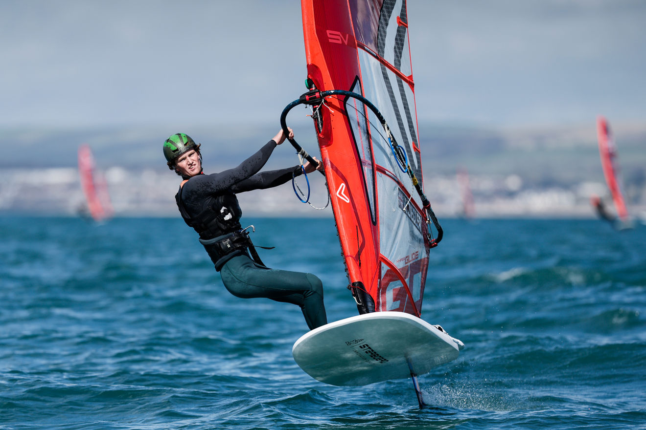 	Image of Will Ziegler from the IQ Foil2024 during the RYA Youth National Championships