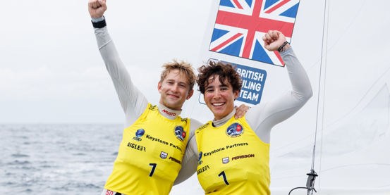 Martin Wrigley and Bettine Harris (Credit: 470 Olympic Sailing / Junichi Hirai)  