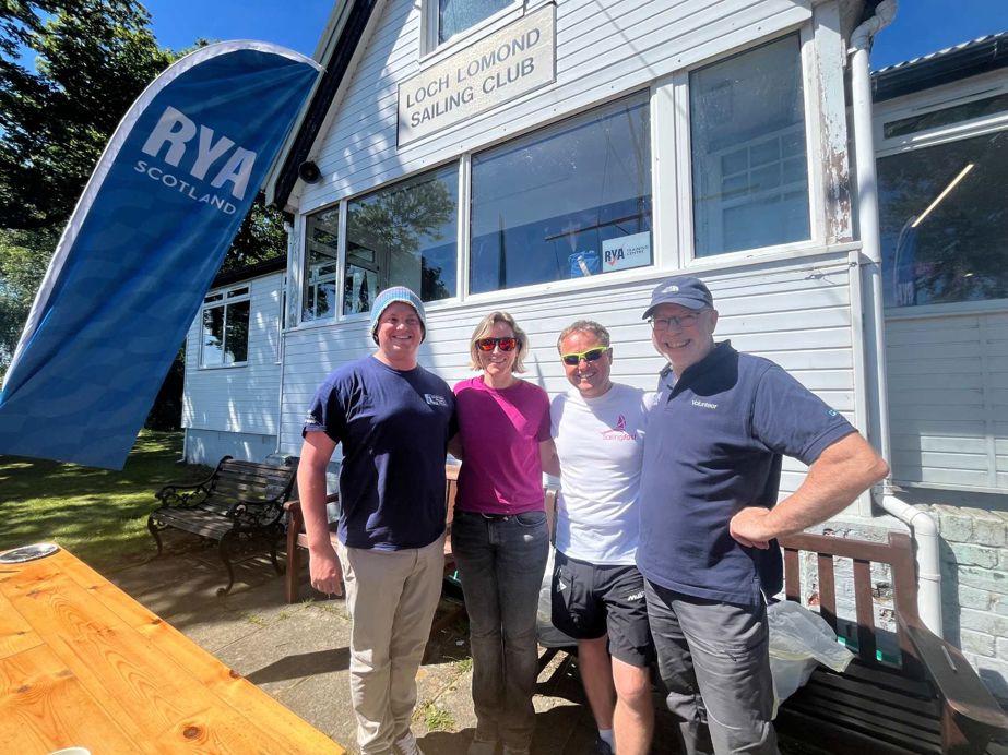 Sailingfast Directors Duncan & Emma Hepplewhite with RYA Scotland's Jamie Rogers and Performance Committee Chair Donald Wood