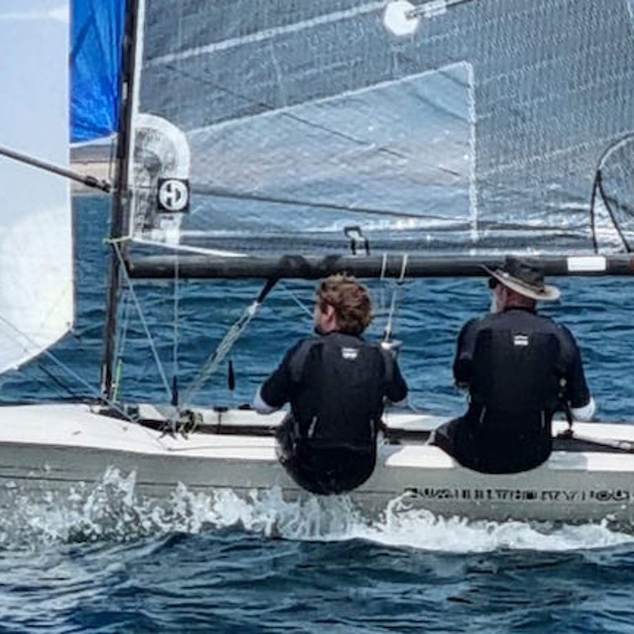 Alan Warren on dinghy