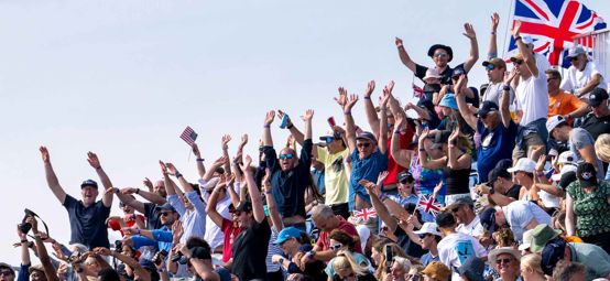 Crowd celebrating at Sail GP