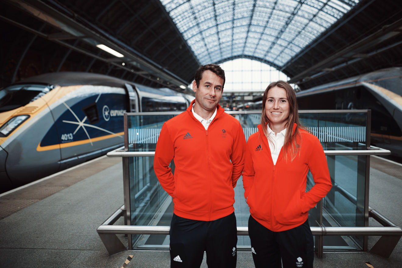 John Gimson and Anna Burnet for Paris 2024. October 10 near St Pancras Station, London.