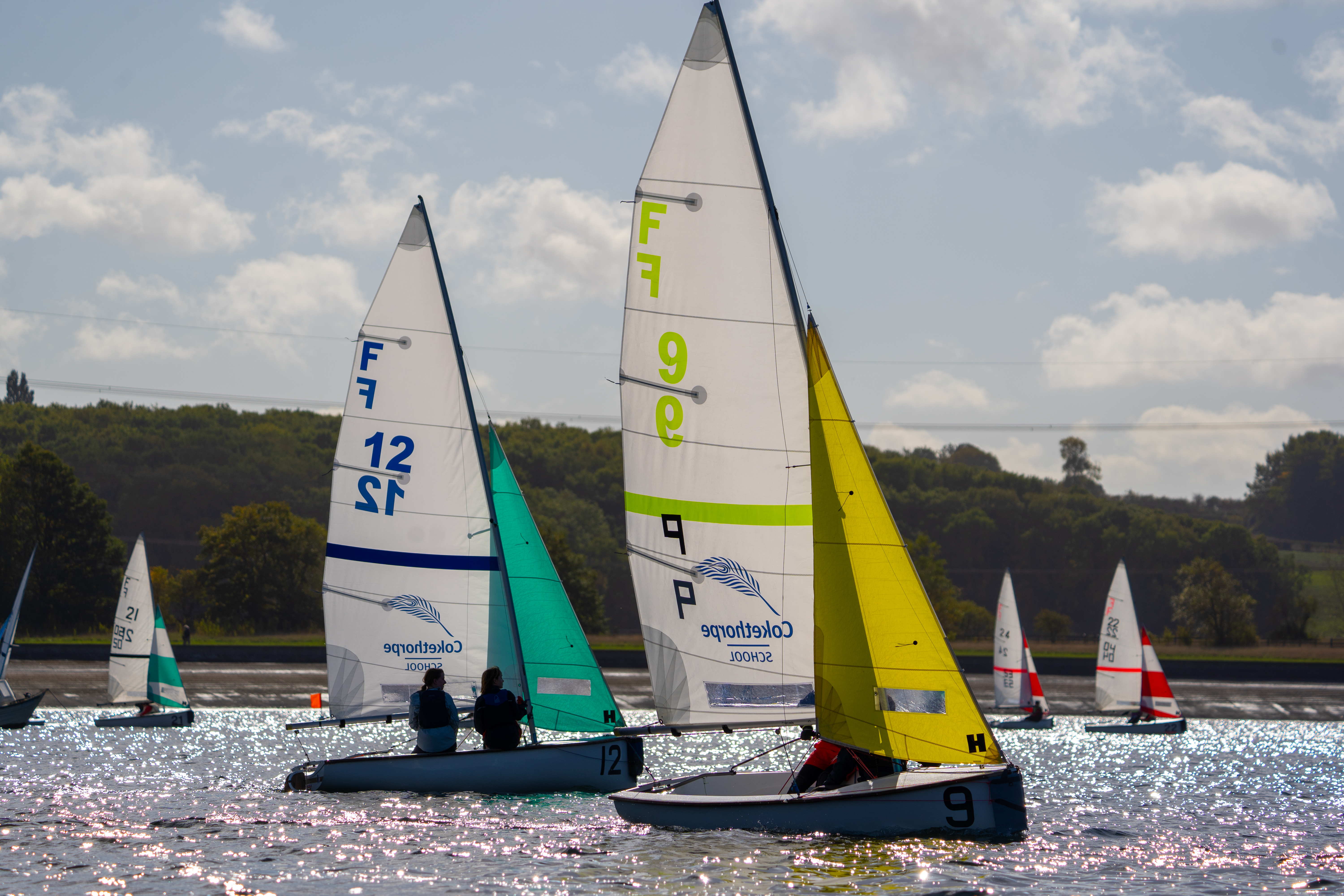 Dinghies competing in a race