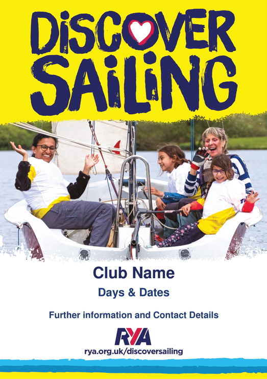 An image of Discover Sailing editable poster for Family Dinghy in English