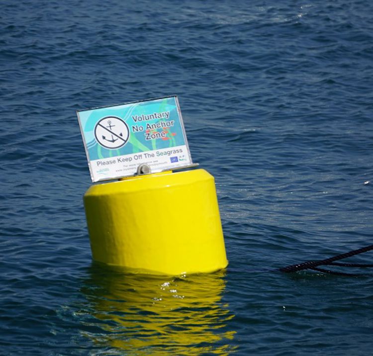 VNAZ yellow mooring in the water