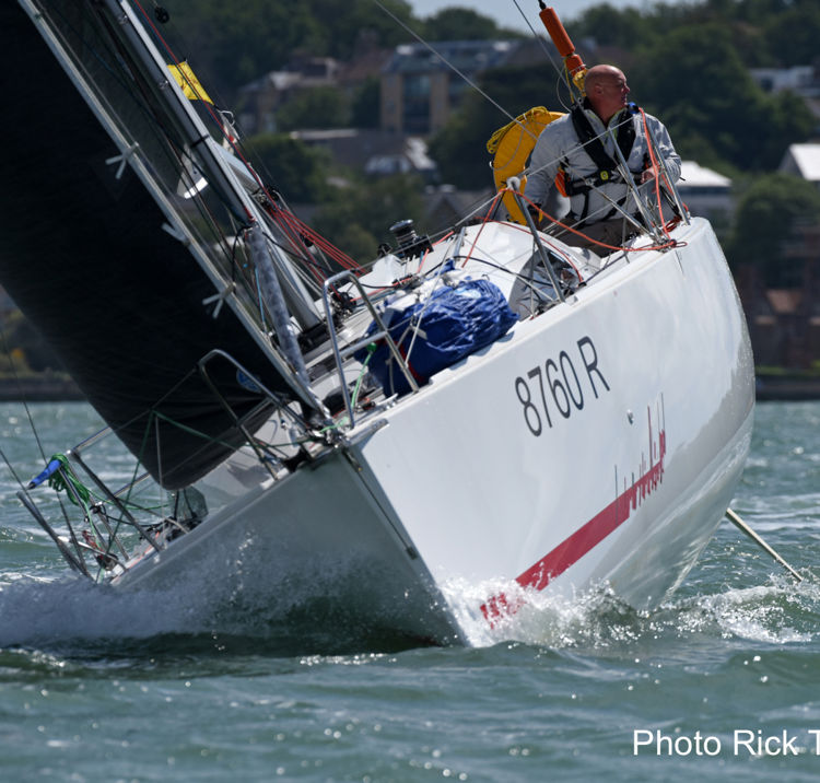 boat making a sharp turn across course