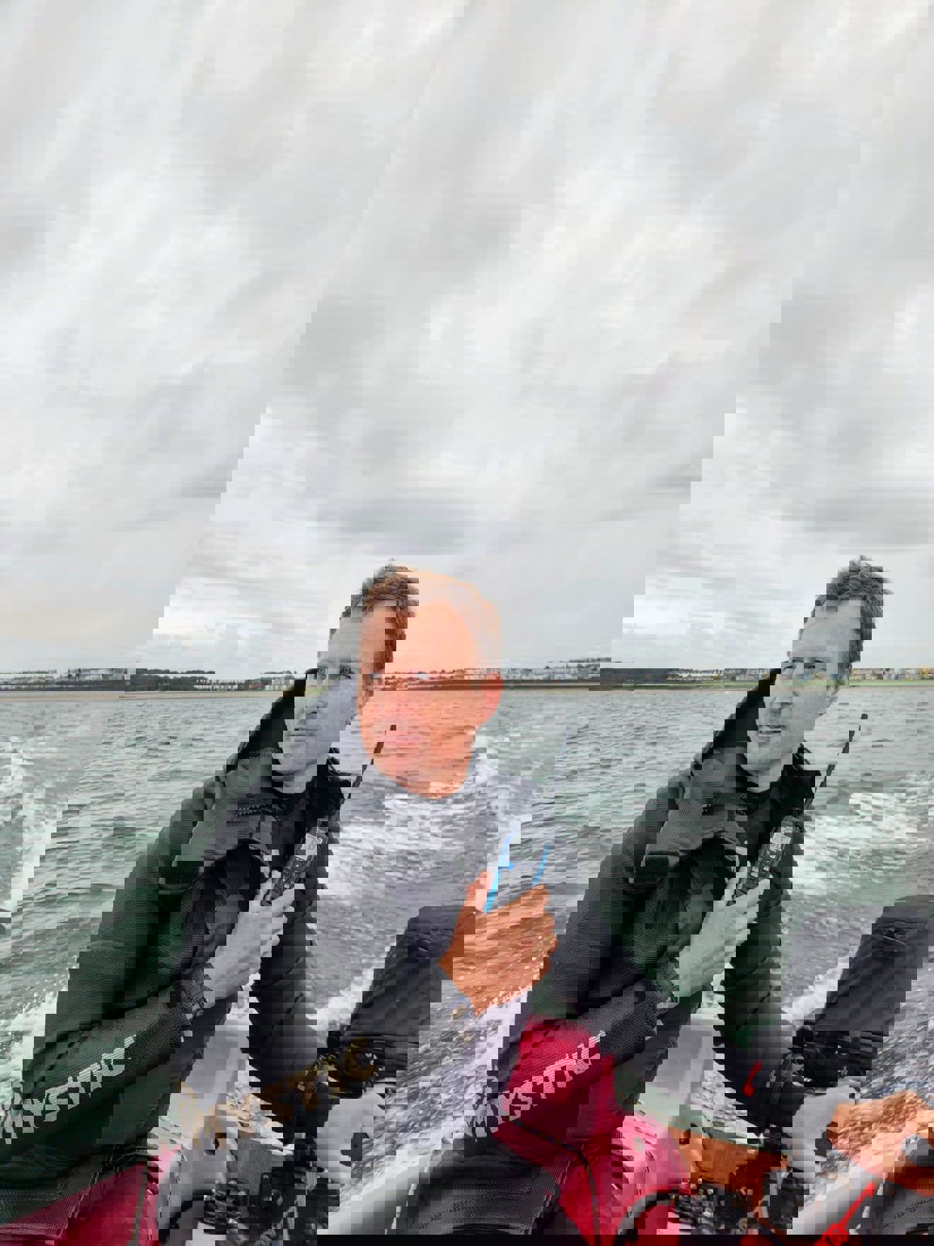 Racing Officer Roger Craig out on the water