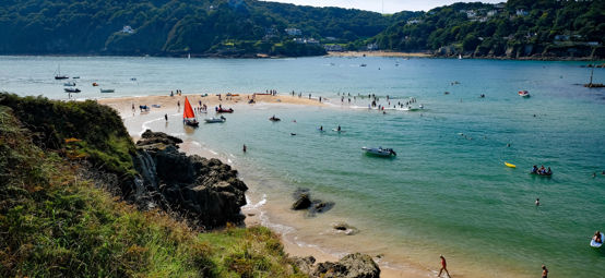 Birdseye view of blue waters along dinghy trail