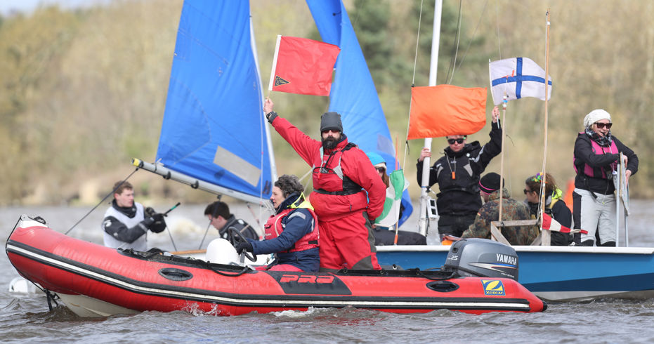 Students being transported on a RIB
