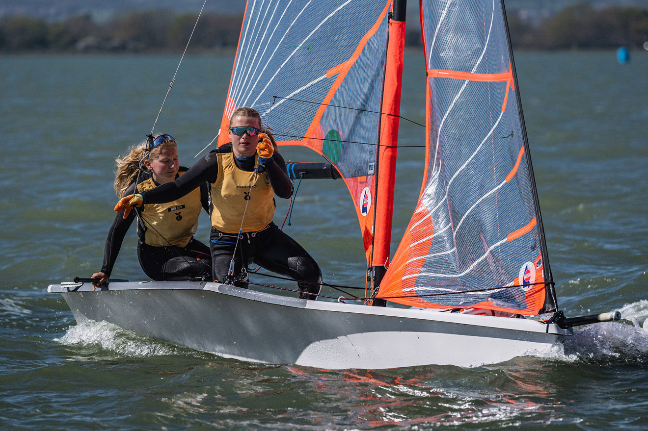 Freya Hutchinson-Joanna Macalister, 29er, RYA Youth Nationals 2026, Hayling Island Sailing Club, RYA/Martin Allen Photography