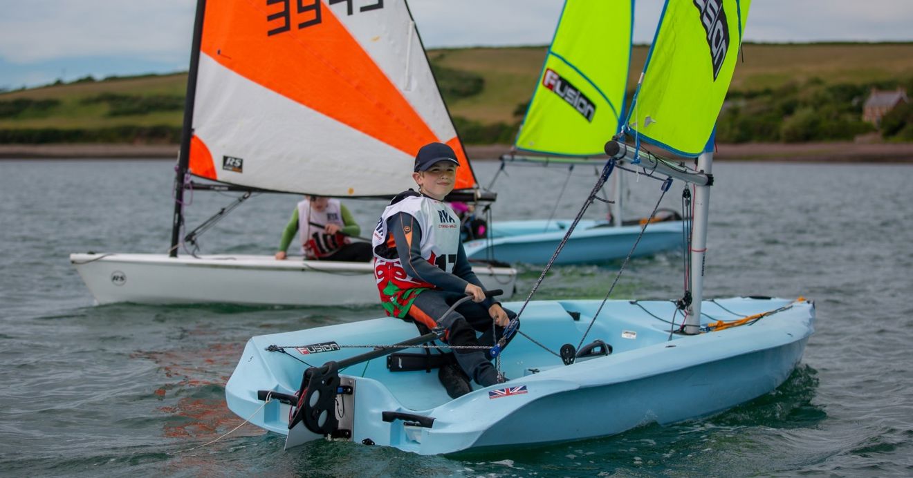 Regatta fleet sailors having fun at the Welsh Club Championships (c) Ade Owens