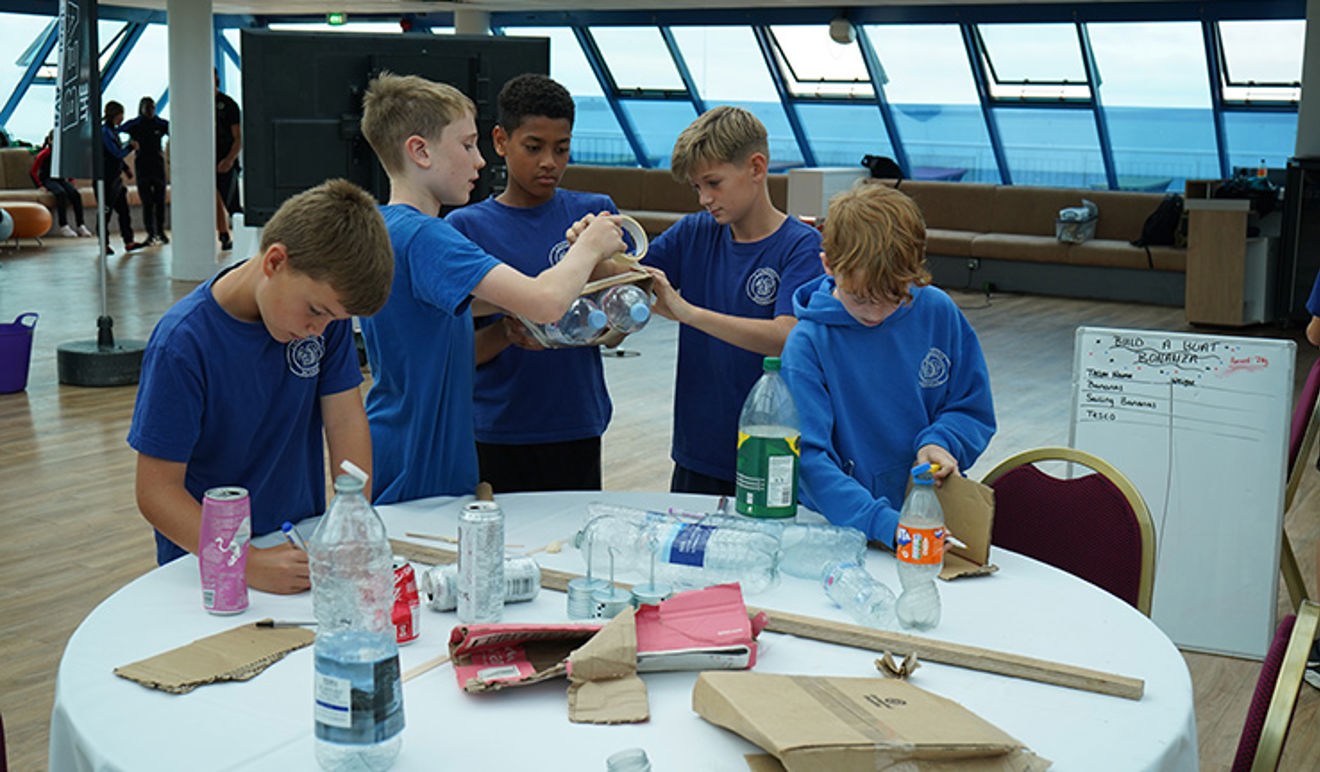 The RYA Beach Club, with partners Andrew Simpson Foundation, 1851 Trust and Energise Me, in action at the Emirates Great Britain Sail Grand Prix Portsmouth