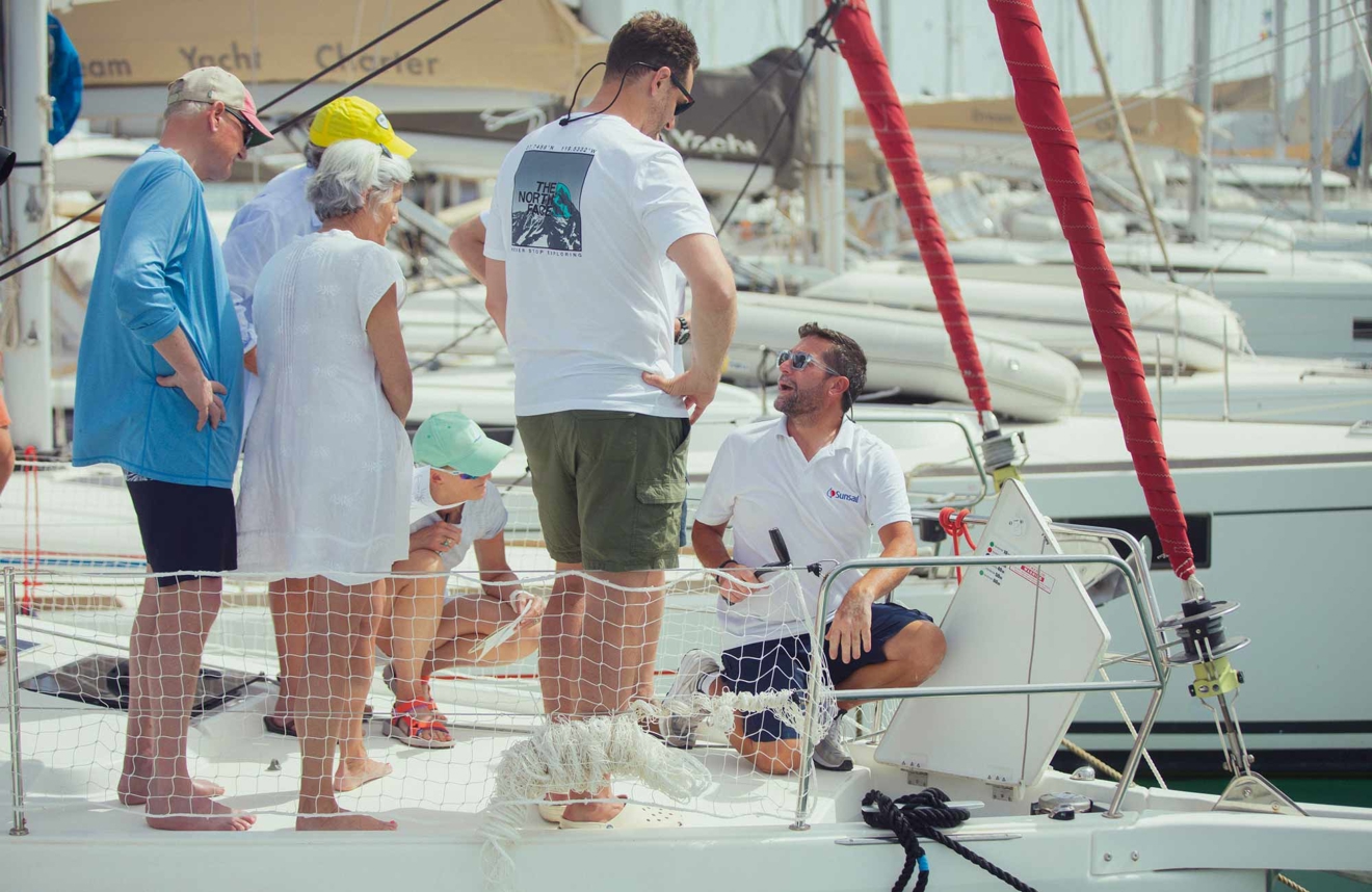 People stood on a flotilla