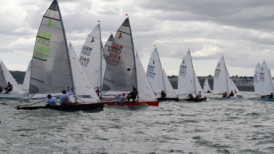 A group of boats part of the Hornet national class