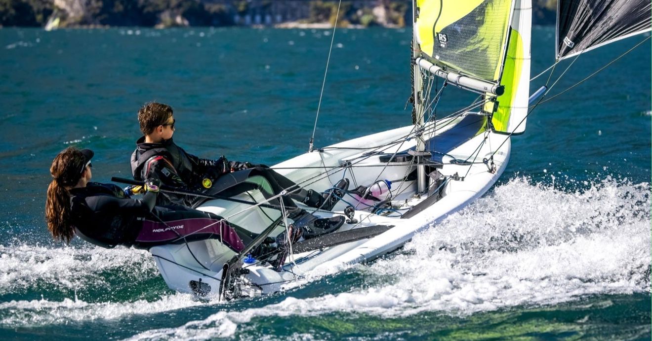Megan Gowers & Harry Bennell at the 2025 RS Feva Europeans (c) Andrea Dall’Ora