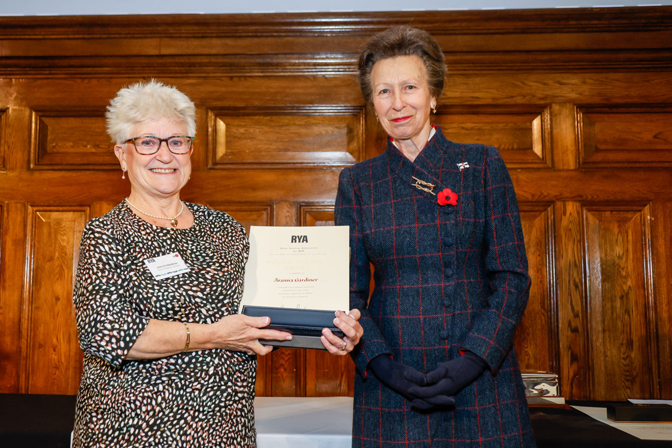An image of Joanna Gardiner with the HRH The Princess Royal, Honor Preston Award 2023