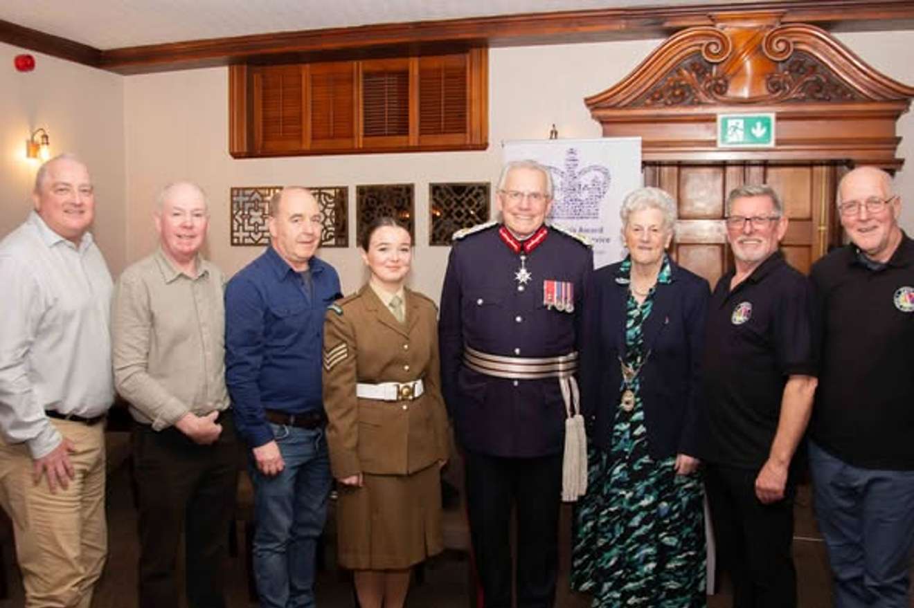 Volunteers, sailors and supporters from Foyle Sailability gathered together celebrating receiving the King’s Award for Voluntary Service