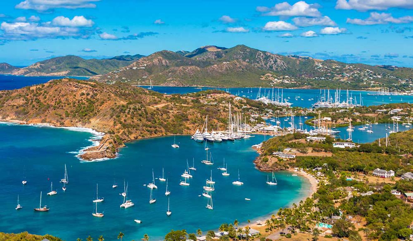 Antigua Yacht Club and marina from above