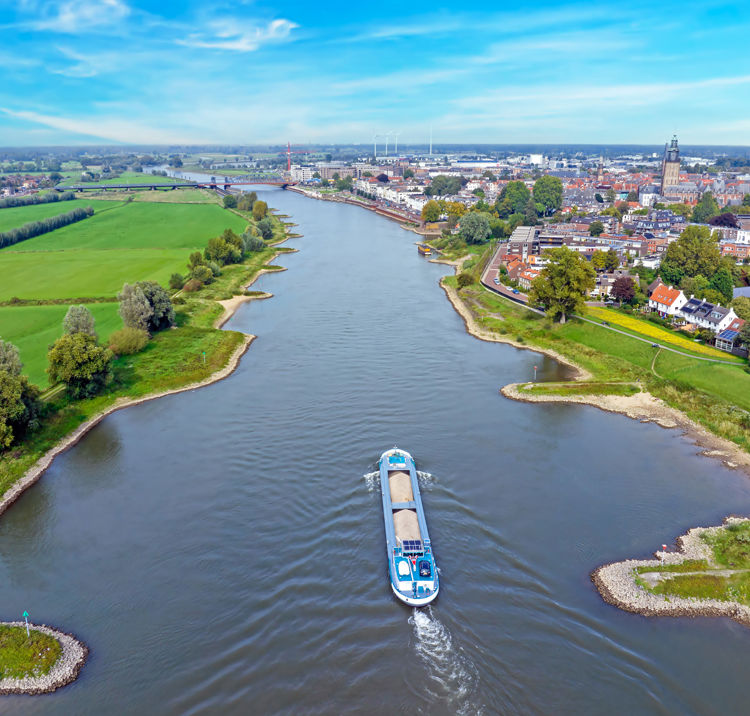 Boat travelling a across canal