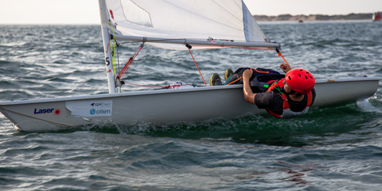 Young ILCA sailor at racing at North Devon Yacht Club