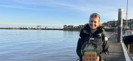 Merle Nieuwland at Cardiff Bay YC with the Welsh Young Sailor of the Year trophy (c) RYA CW