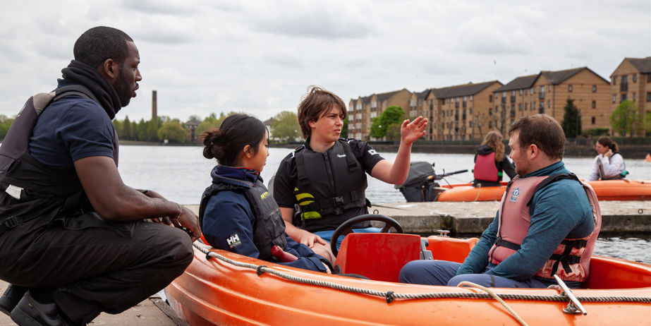 More backgrounds - group instruction teaching powerboat basics