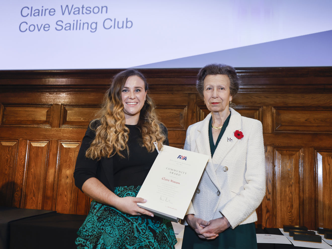 Claire Watson and Princess Anne during award season 