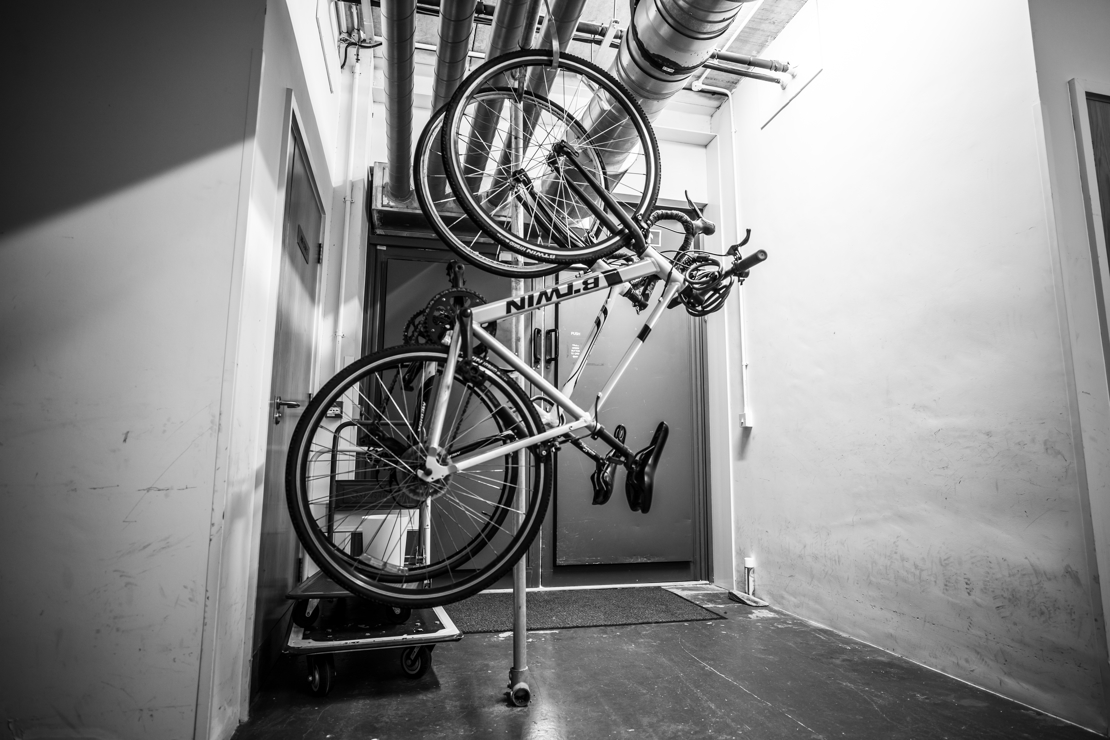 bikes on a stand