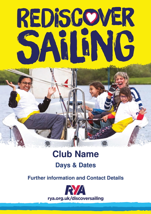 	An image of ReDiscover Sailing editable poster for Family Dinghy in English