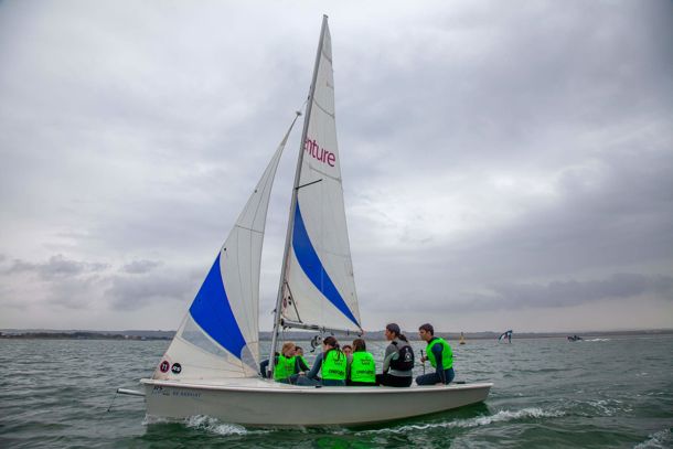 Swim Safe students on boat