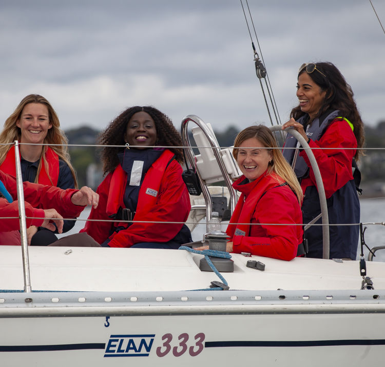 trainees enjoying yacht