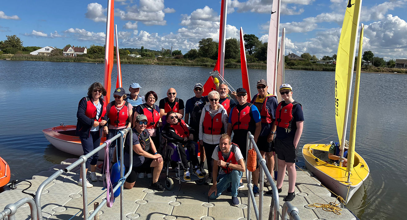 Snettisham Beach SC Sailability volunteer team on the pontoon