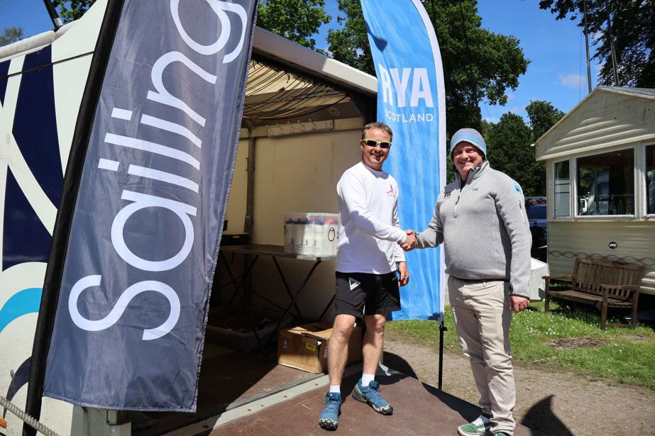 Sailingfast founder Duncan and RYA Scotland Head of Sport & Performance Pathways Jamie Rogers