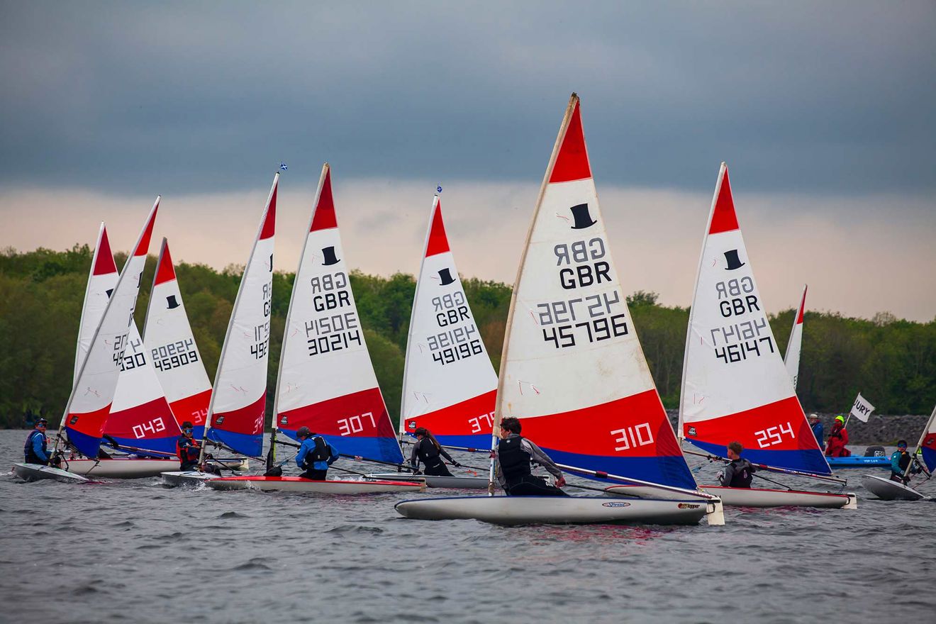 Toppers racing at the RYA Eric Twiname Championships