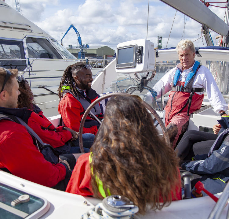 Trainees receive instruction before heading out on boat