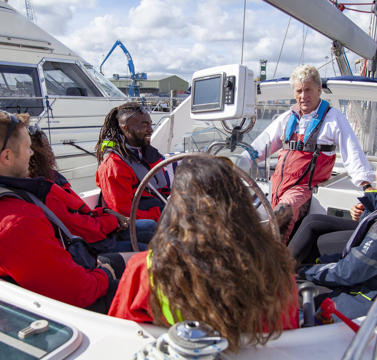 Trainees receive instruction before heading out on boat