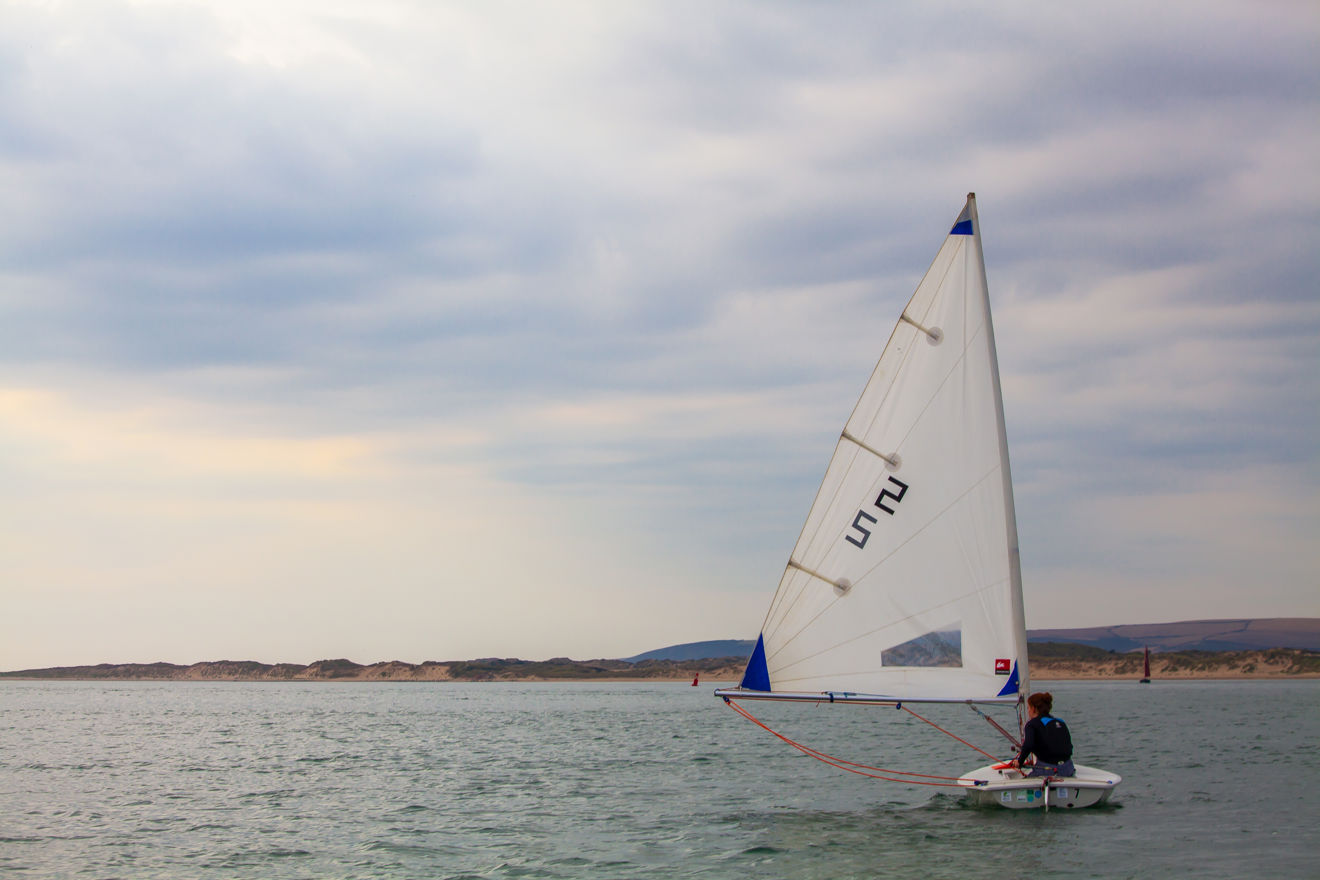Young sailor racing at North Devon Yacht Club