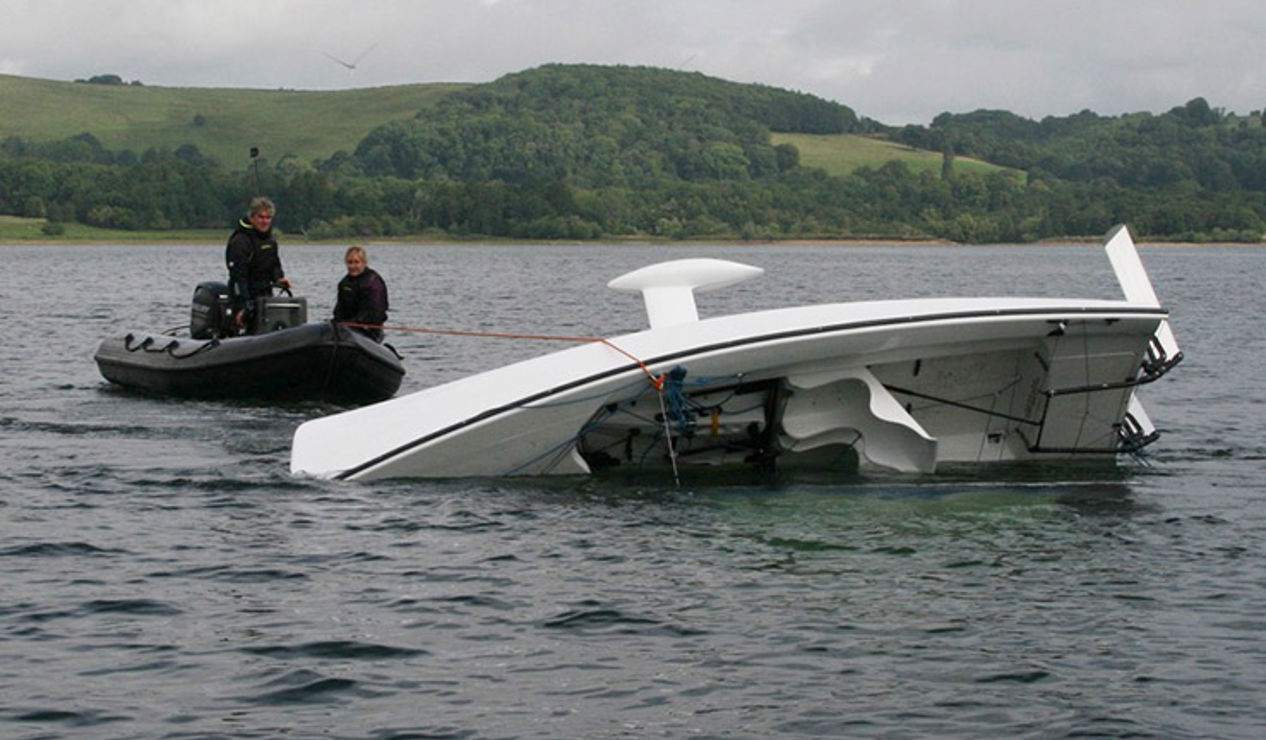 Keelboat recovery during capsize