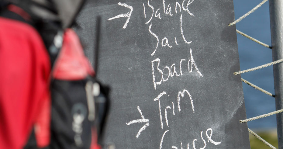 Blackboard explaining course layout