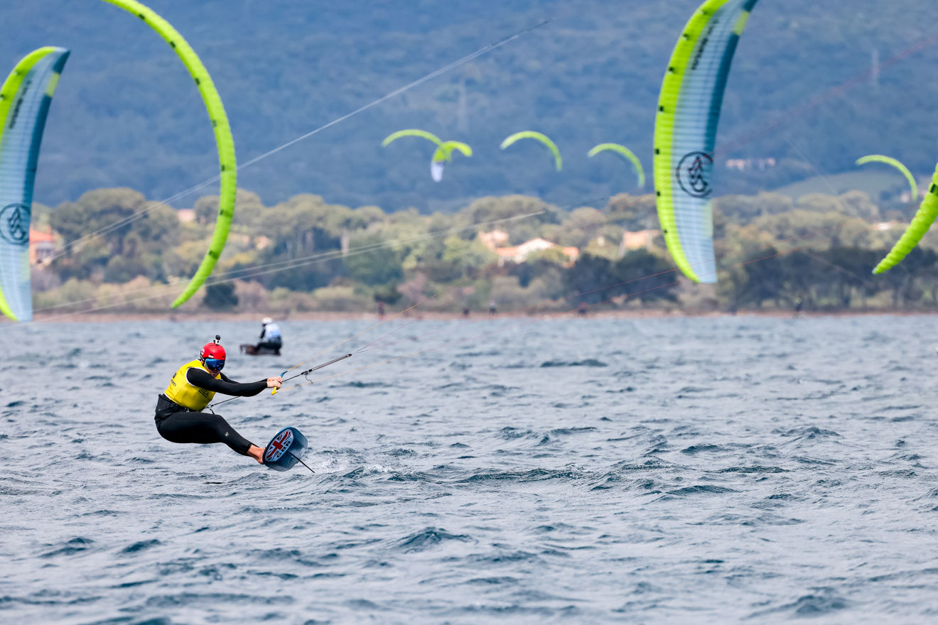 	An image of Connor Bainbridge sailing by for the Paris Olympics 2024