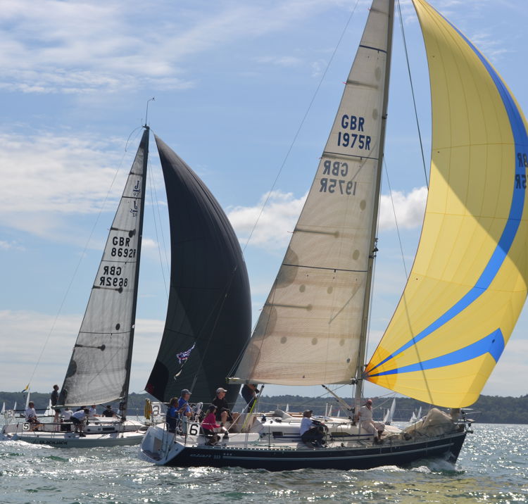 RYA sunsail boats on lake