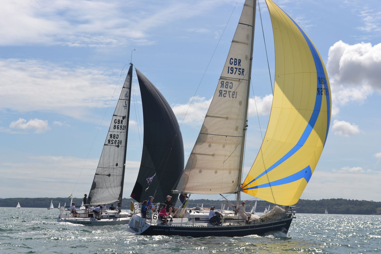 RYA sunsail boats on lake