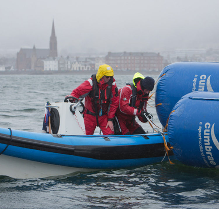 	A image of mark layer on the boat preparing and fixing the equipment