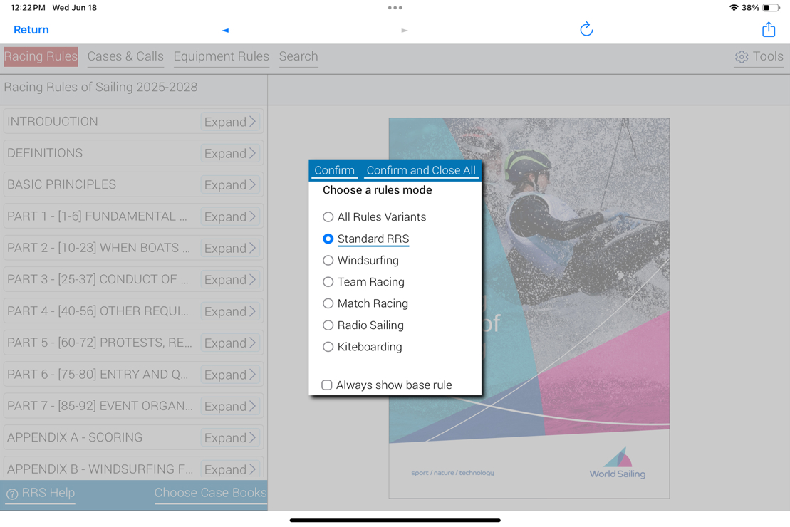 Racing Rules and Cases 2025-2028 Integrated eBook  (screenshot)