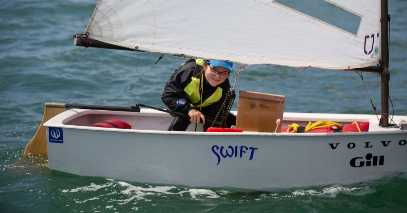 Optimist sailor Evie Ring, Dragon Series 2025 at Pembrokeshire YC (c) Ade Owens