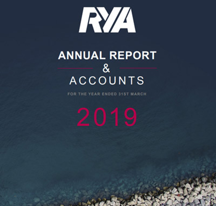 RYA annual report logo on a booklet