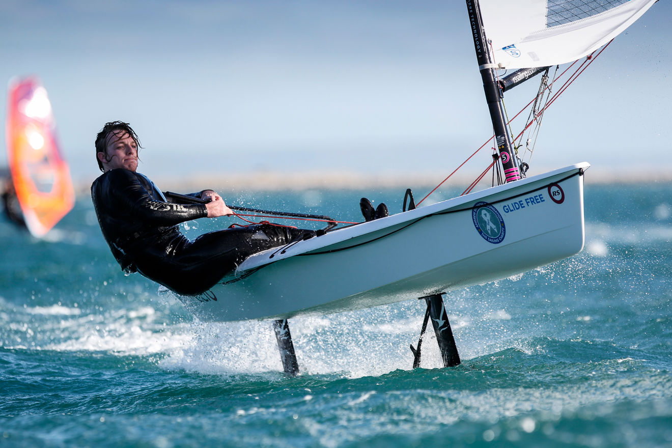 one person sailing on the water