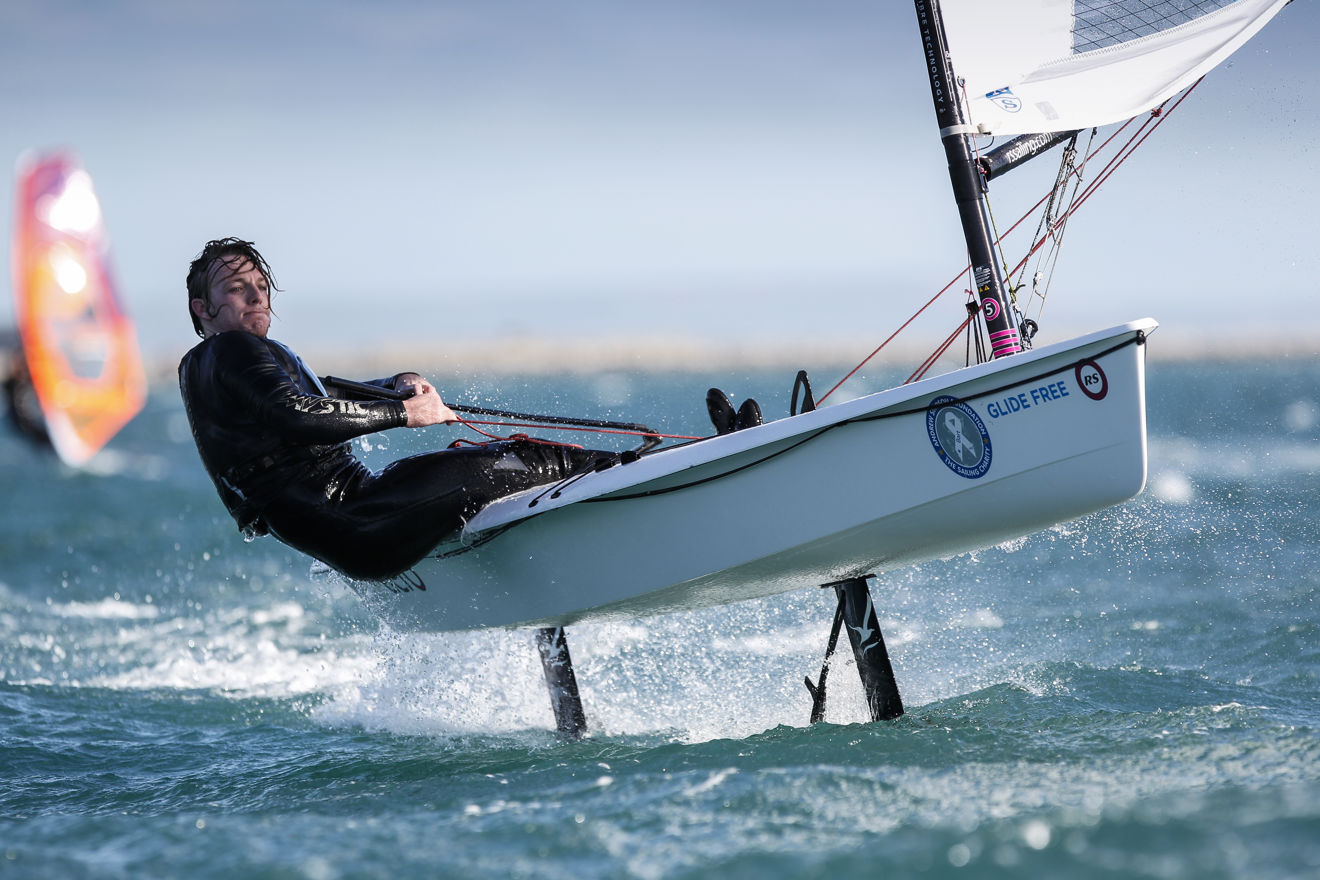 one person sailing on the water