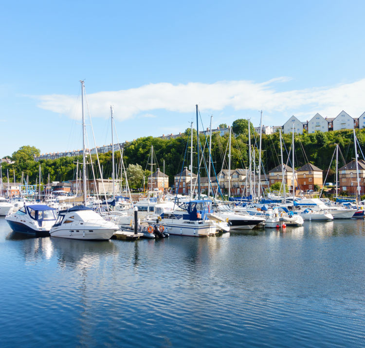 Sailing Boats moored at Penarth Marina, Penarth, Cardiff